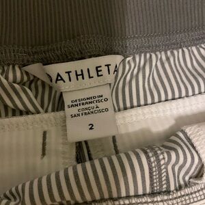 Athleta Black and White Striped Pants